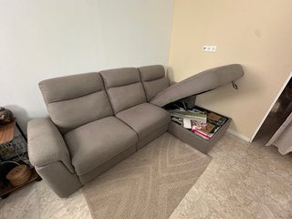 Sofá chaise longue eléctrico reclinable