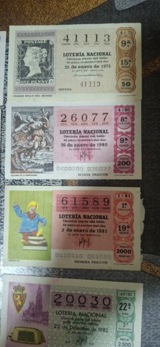 Lote Boletos Loteria Nacional Vintage