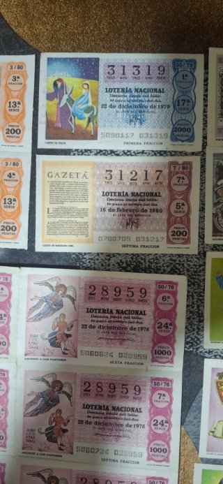 Lote Boletos Loteria Nacional Vintage