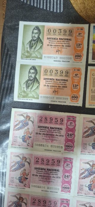 Lote Boletos Loteria Nacional Vintage
