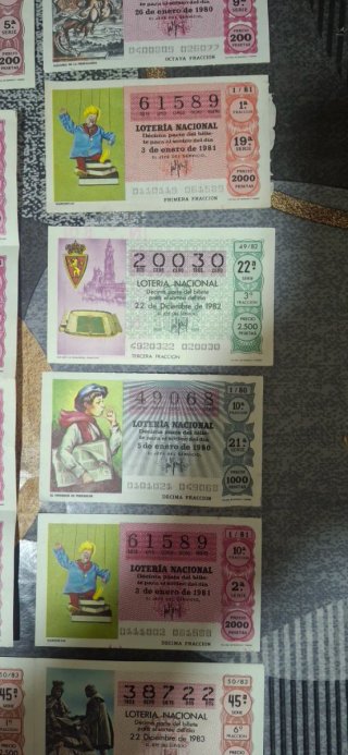 Lote Boletos Loteria Nacional Vintage