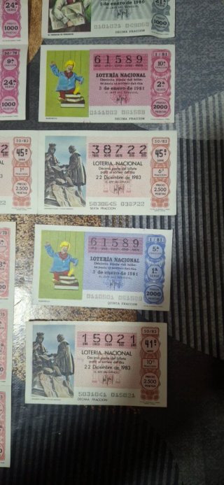 Lote Boletos Loteria Nacional Vintage