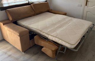 Sofá Cama Matrimonio Beige Tela