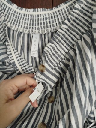 Mono corto rayas nuevo con etiqueta, talla 34