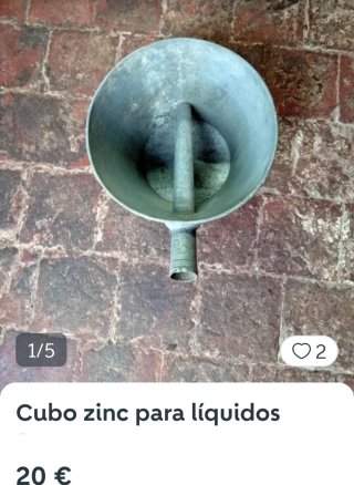 Cubo/pala Antiguo. Metal, chapa, zinc. Decoración.