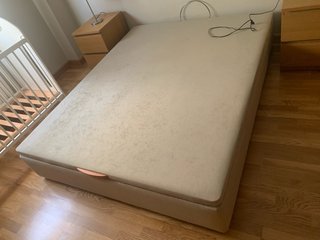 Canapé abatible 150x190 cm tela y madera