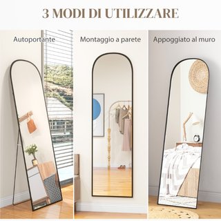 Specchio da Terra e Parete Moderno in Lega di Allu