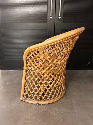 Butaca vintage de mimbre y ratán