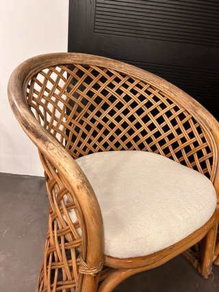 Butaca vintage de mimbre y ratán