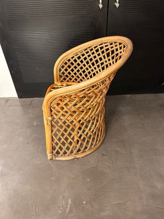 Butaca vintage de mimbre y ratán