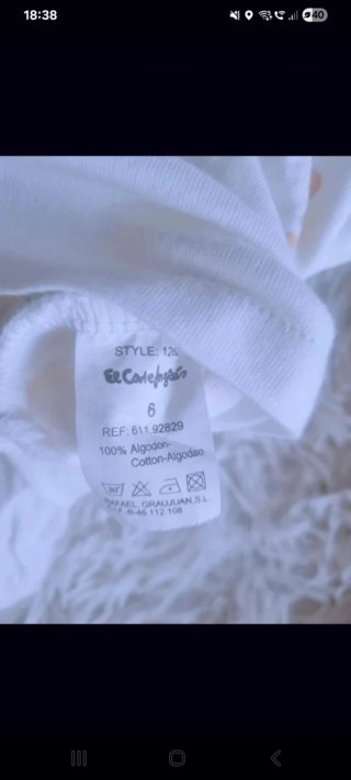 Conjunto algodón, El Corte Inglés, talla 6 meses