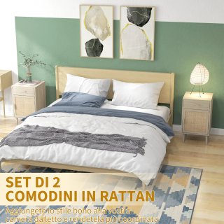 Set 2 Comodini per Camera da Letto con Cassetto e