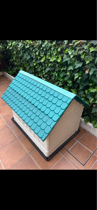 Casetta per cani grigio e blu