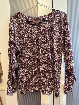 Blusa Trucco Burdeos /Blanco Talla M