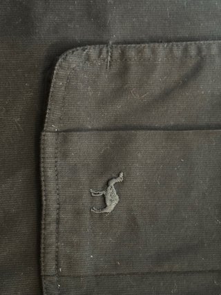 Camisa Negra Camel Talla L grande. Algodón