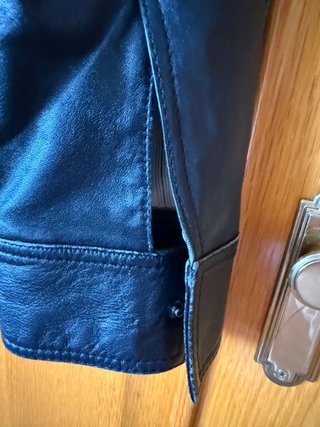 Cazadora Piel Mujer Massimo Dutti Negra