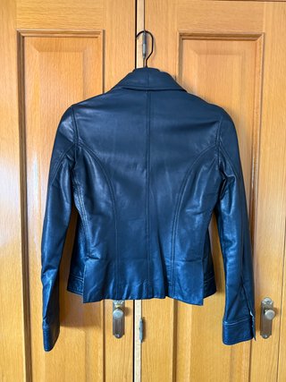 Cazadora Piel Mujer Massimo Dutti Negra