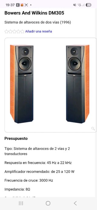 Pareja Altavoces B&W DM305