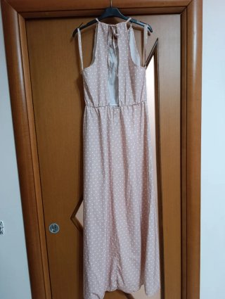 Vestito lungo rosa antico pois made in Italy