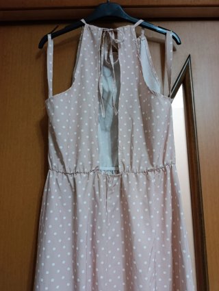 Vestito lungo rosa antico pois made in Italy