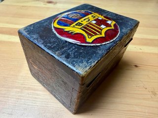 Caja Antigua Madera Escudo esmaltado FC Barcelona