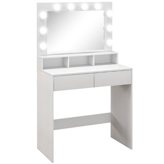 Tavolo da Trucco con Specchio e 10 Luci LED Regola