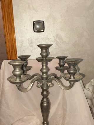 Grande Candelabro Vintage 5 Velas Plateado