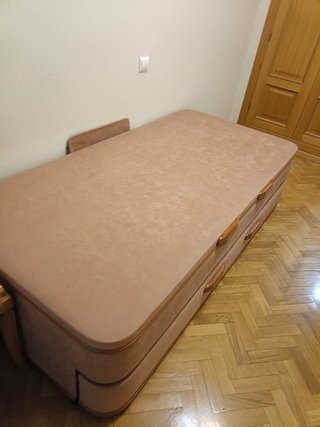 Canapé abatible 90cm tela y madera Con colchón