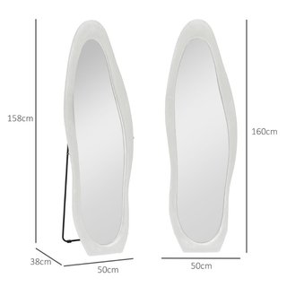 Specchio a Figura Intera con Cornice Ondulata in V