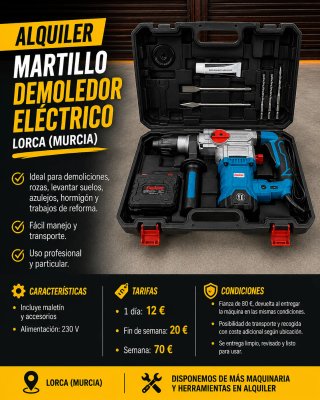 ALQUILER | Martillo Demoledor Eléctrico