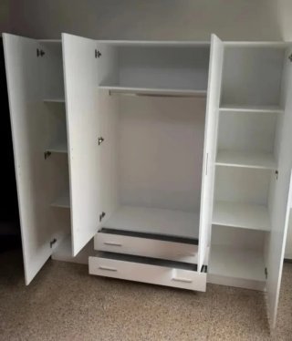Armadio modulare bianco con cassetti