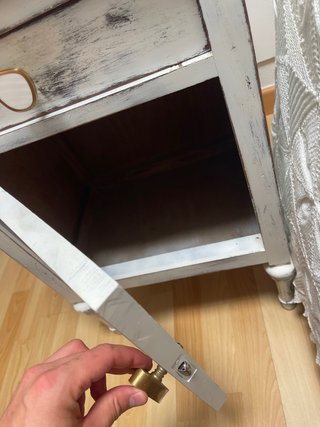 Mesita auxiliar de madera y mármol