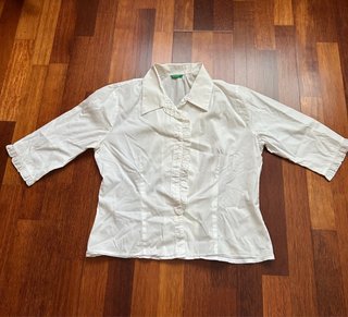 Camisa Benetton manga corta blanca
