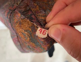 Abito Vintage Broccato Oro Bordeaux Anni 60/70