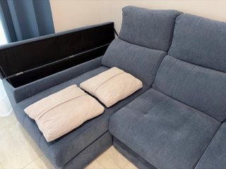 Sofá chaise longue de tela