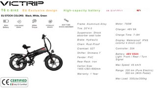 Bici elettrica Victrip T6