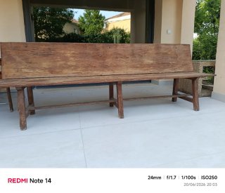 Banco de madera maciza 2.20m