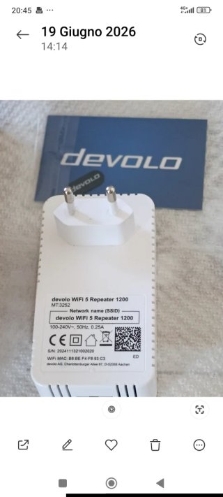 Devolo WiFi 5 Repeater 1200 Bianco