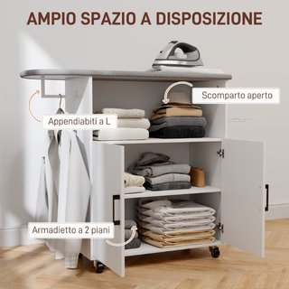 Mobile Asse da Stiro con Armadietto a 2 Ante e Spa