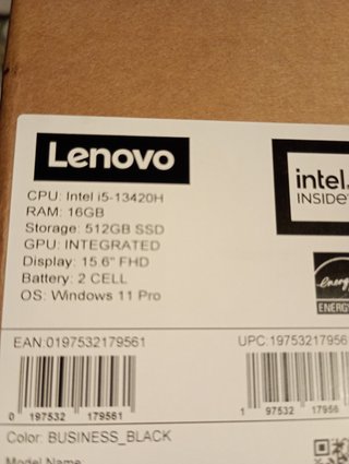 Portátil Lenovo i5 16GB RAM 512GB SSD 15.6 FHD