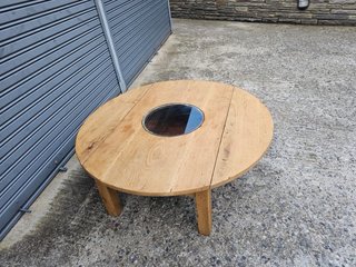 Mesa redonda de madera maciza