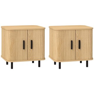 Set 2 Comodini in stile Nordico con Ripiano a 2 Li