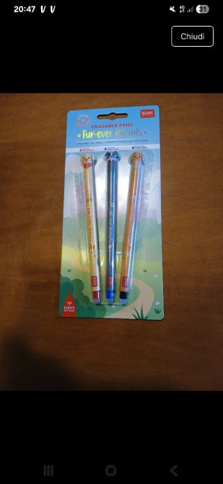 Set 3 Penne Cancellabili Legami Fur-ever friends