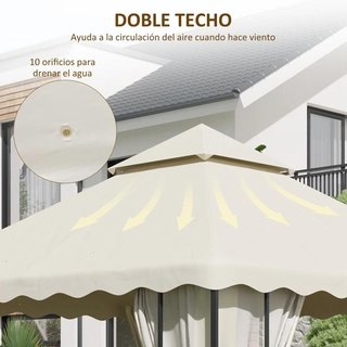 Toldo Repuesto Pérgola 3x3 Ventilado Crema UV