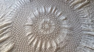 Toalha de mesa redonda croché/renda feita à mão