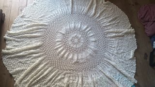 Toalha de mesa redonda croché/renda feita à mão