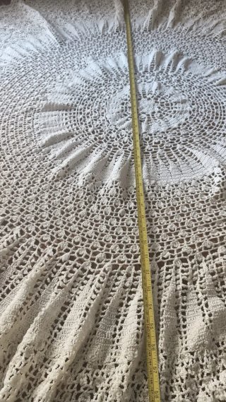 Toalha de mesa redonda croché/renda feita à mão