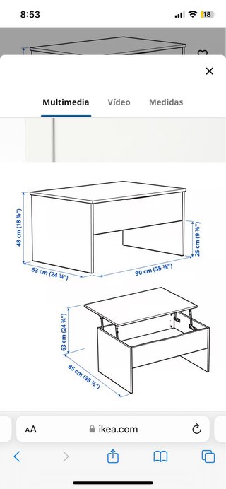 Mesa de centro blanca de madera
