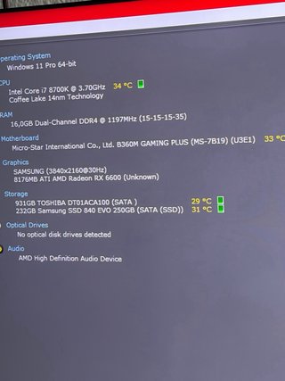 PC Gamer i7-8700k 16GB RAM RX 6600 8GB