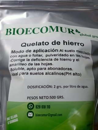 Quelato de hierro 500 grs.